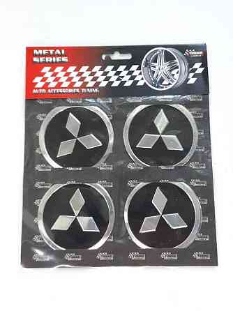 Наклейки на ковпаки Mitsubishi чорні, діам. 60мм Вінниця