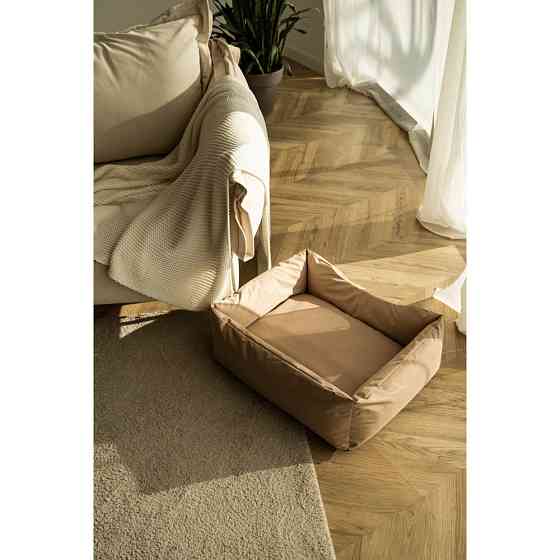 Водоотталкивающий лежак со съемным чехлом и двухсторонней меховой подушкой Incor Бежевый 10041 S (50/40/18) Киев