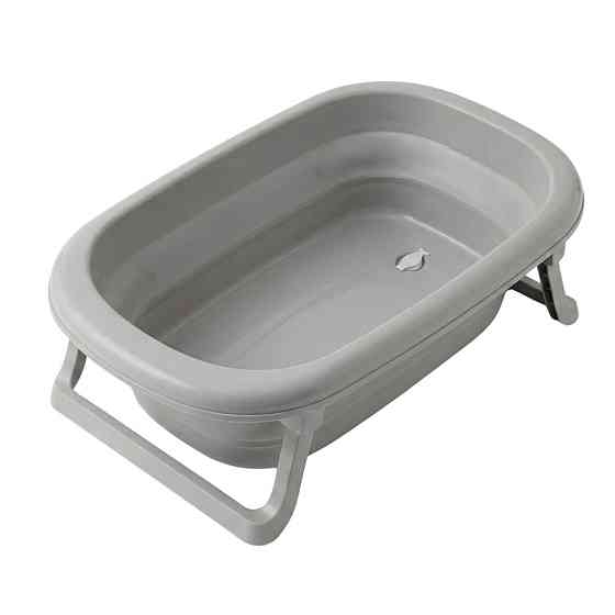 Ванна дитяча складана Velano Stone Foldable Bathtub з термометром Сірий Київ