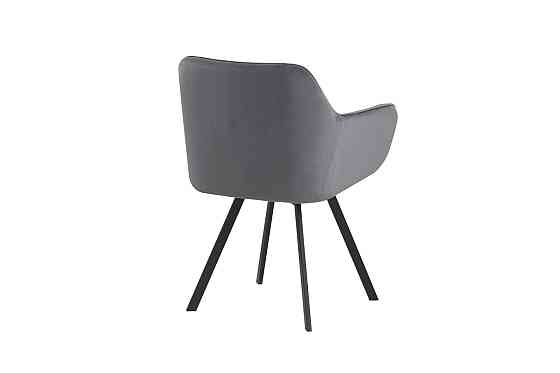 Стілець поворот Імпульс, чорний/велюр темно-сірий Днепр