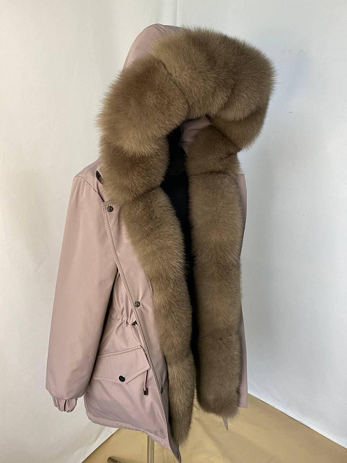 Парка жіноча з хутром песця під Соболь Мокко р56 95см Харків - фото 5