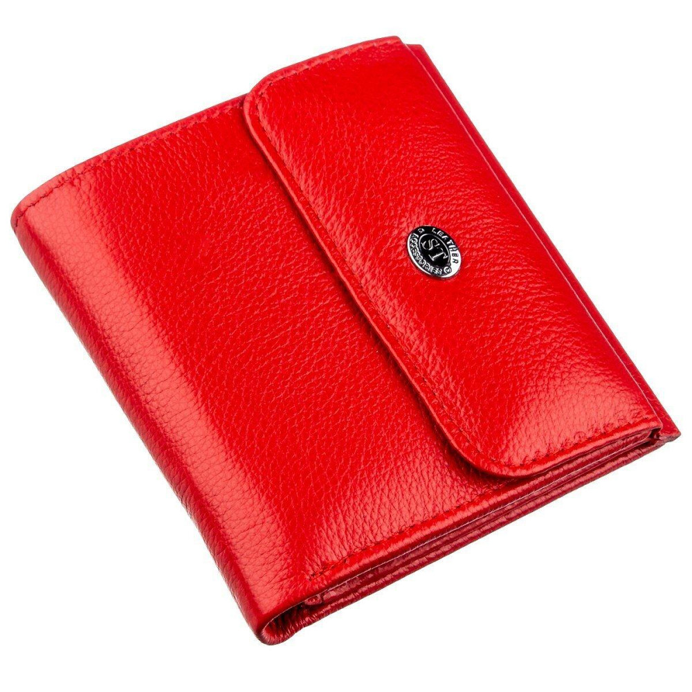 Жіноче шкіряне портмоне з монетницею червоне (ST Leather) Київ - фото 16