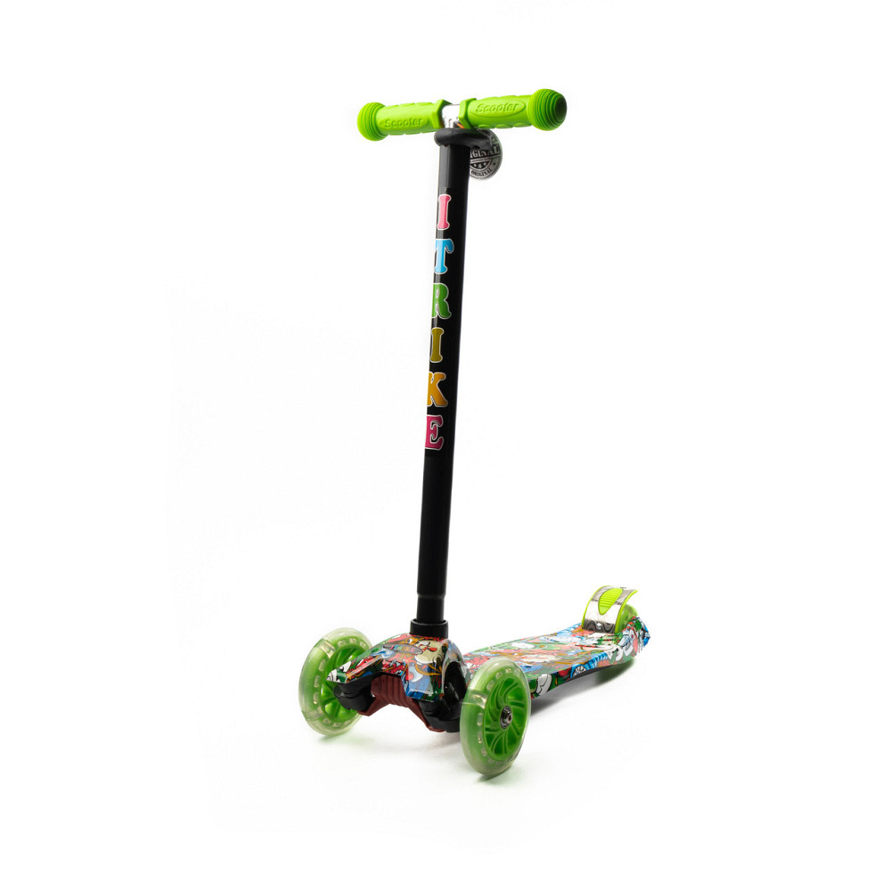 Самокат дитячий триколісний iTrike MAXI JR 3-055-1-WP2 зі світними колесами, кермо регулюється,Зелений Кам'янець-Подільський - фото 2