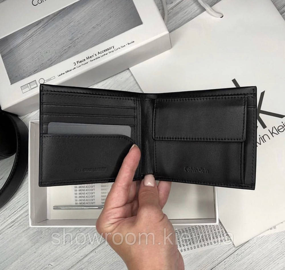Чоловічий подарунковий набір портмоне та ремінь (439) Київ - фото 2