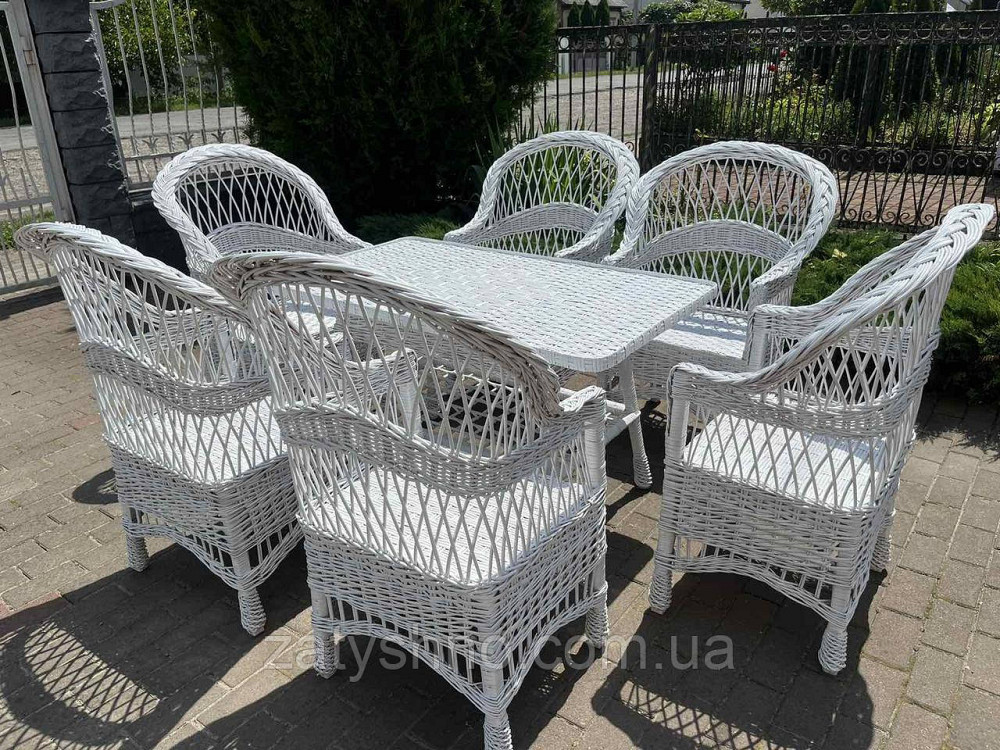 Меблі плетені білі з лози Київ - фото 6