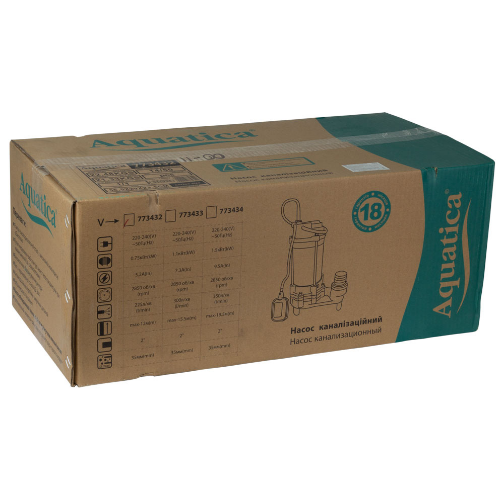 Насос каналізаційний 0,75кВт 12м 225л/хв з ножем Aquatica Житомир - изображение 8