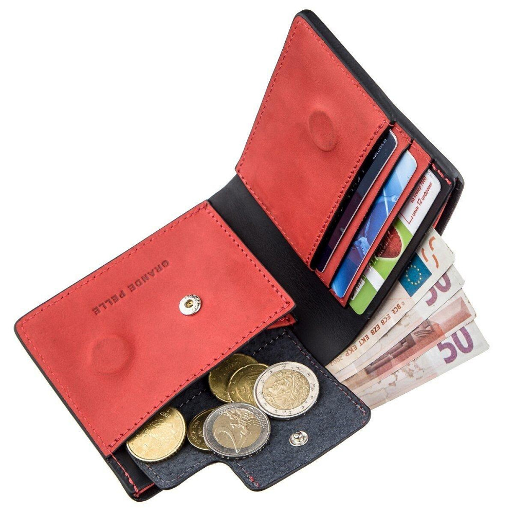 Оригінальна портмоне комбі унісекс на магніті GRANDE PELLE 11207 Чорне Київ - фото 6