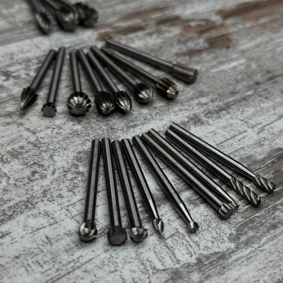 Набор борфрез по дереву 20шт HSS сталь, хвостовик 3мм для гравера и мини дрели Киев
