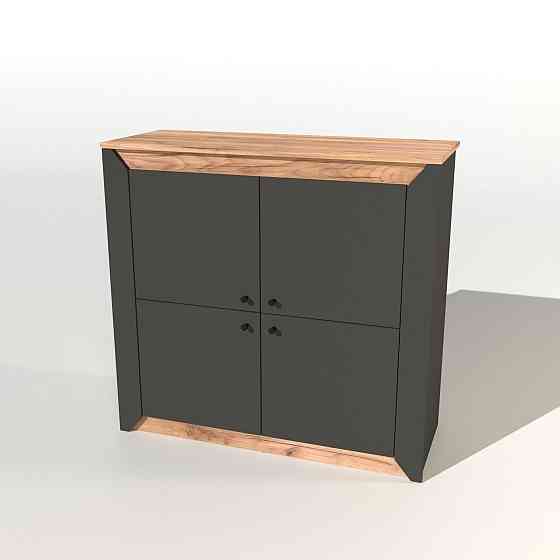 Тумба 4-х дверна закрита Еверест Нордік-980 98х38х92 см Графіт + Дуб крафт золотий (DTM-5528) Львів