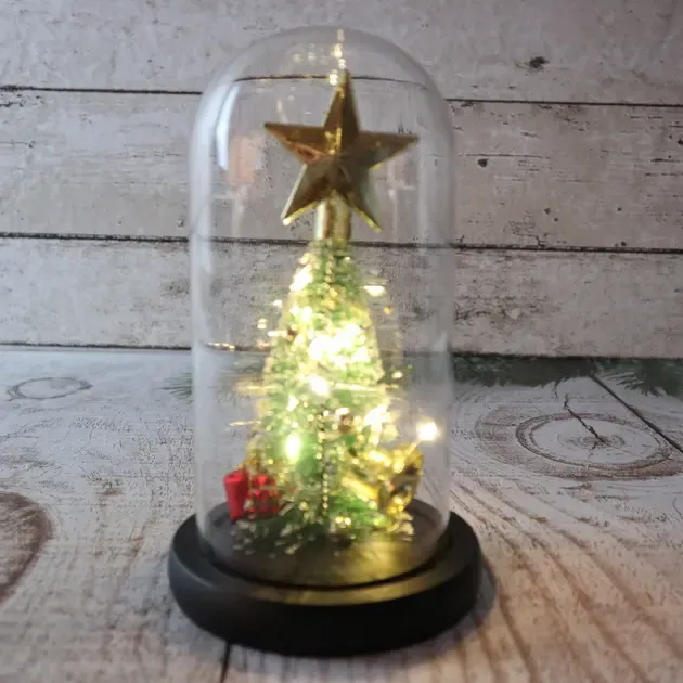 Ночник новогодняя елка в стеклянной колбе gold star Коломия - фото 4