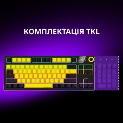 Клавіатура Lorgar KBP70TKLW Wireless TKL Mechanical Pro UA Black/Yellow (LRG-KBP70TKLW-YL-US) Вінниця - фото 7