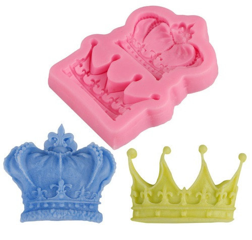 Силіконовий молд Корона 70 на 45 мм рожевий Київ - фото 3