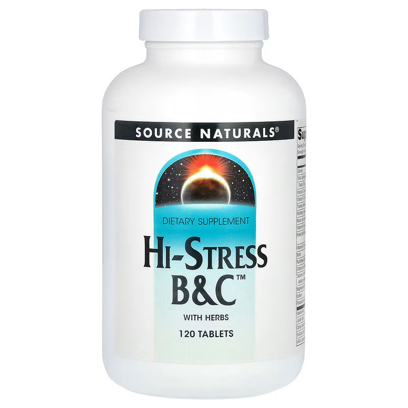 Комплекс B&amp;C з травами Source Naturals Hi-Stress B&amp;C With Herbs, 120 Tablets Луцьк - фото 1