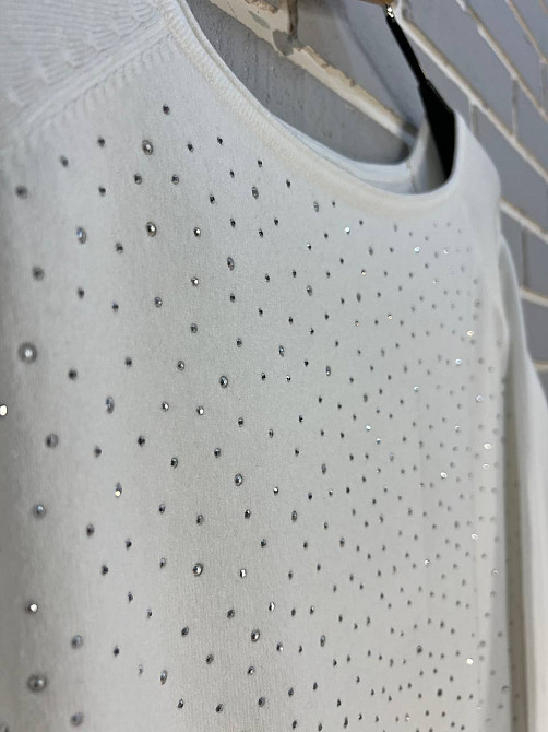 Джемпер женский ACCORDDREAM 9067 тонкий свитер россыпь камней, белый, one size Киев - изображение 4