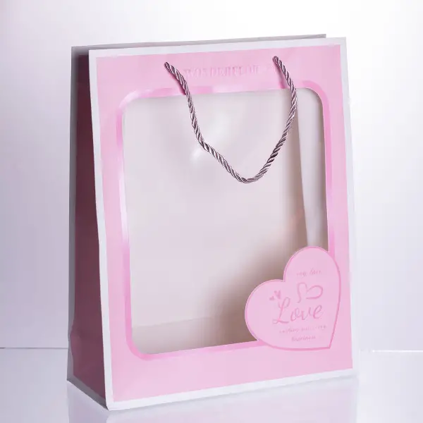 Yiwu Набір подарункових пакетів з паперу Love з віконцем 12 шт 26×10×32 см HP-10359-18 Коломия - фото 9