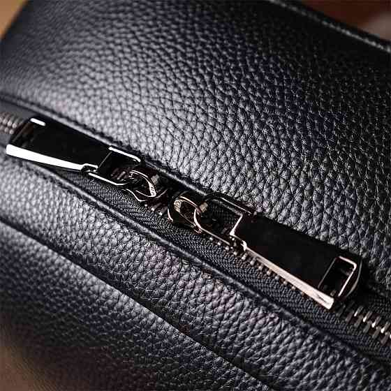 Вместительный рюкзак для мужчин из натуральной кожи Vintage 23045 Черный Киев