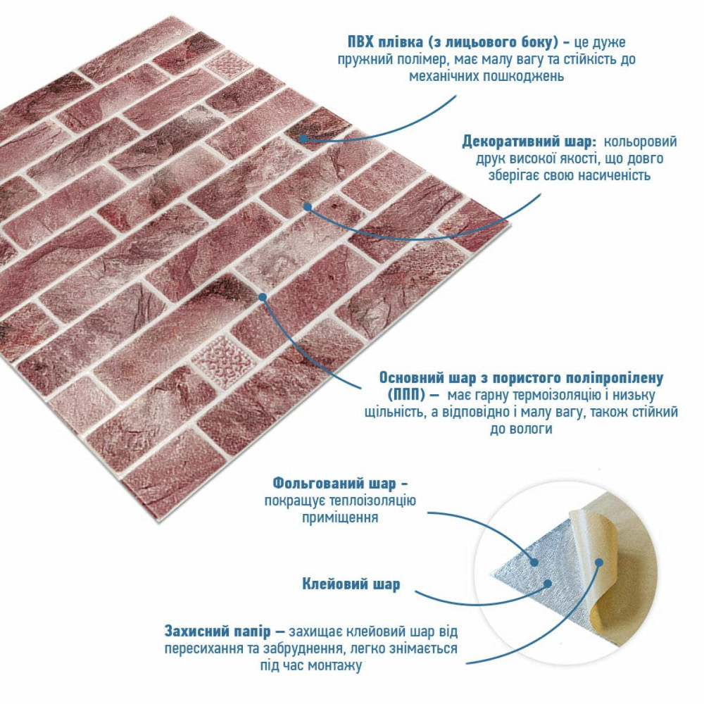 Стіна панель рожева глина клінкер Київ - фото 2