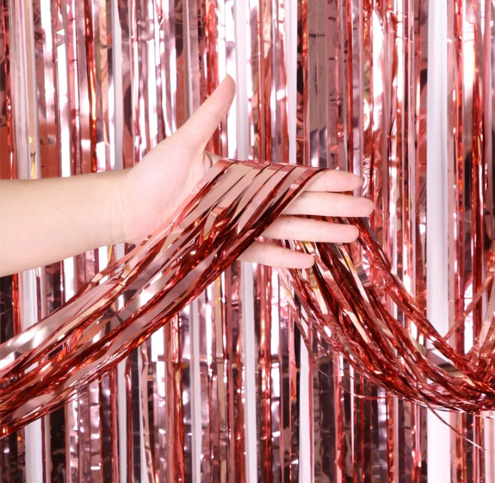 Штора фотозона розовое золото металлик 200*100 Киев - изображение 1