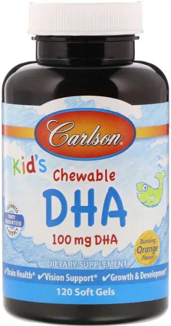 Риб'ячий жир для дітей Carlson Kids Chewable DHA 120 капс апельсин Київ - фото 1