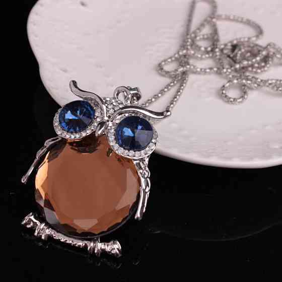 Кулон с цепочкой Сова 68 см разноцветный Киев