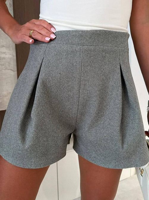 Жіночий теплий класичний костюм: піджак і шорти кашемір + підклад Графіт, 46/48 Одеса - фото 4