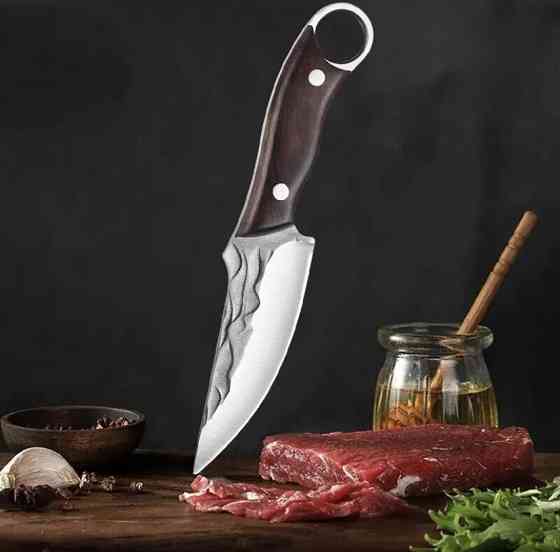 Походний ніж, ніж для полювання, рибацький ніж, ніж для кемпінга та природи, 21 см, нержавіюча сталь, коричневий Київ