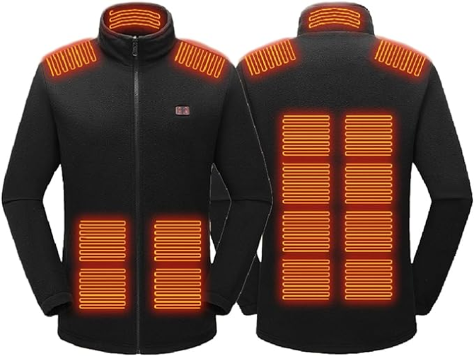 Мужская флисовая кофта на молнии с подогревом Черный, 2XL Винница - изображение 1