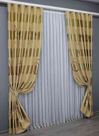 Комплект готовых штор VR-Textil Софт № 366ш 150х270 см 2 шт. Бежевый (33-0331) Киев