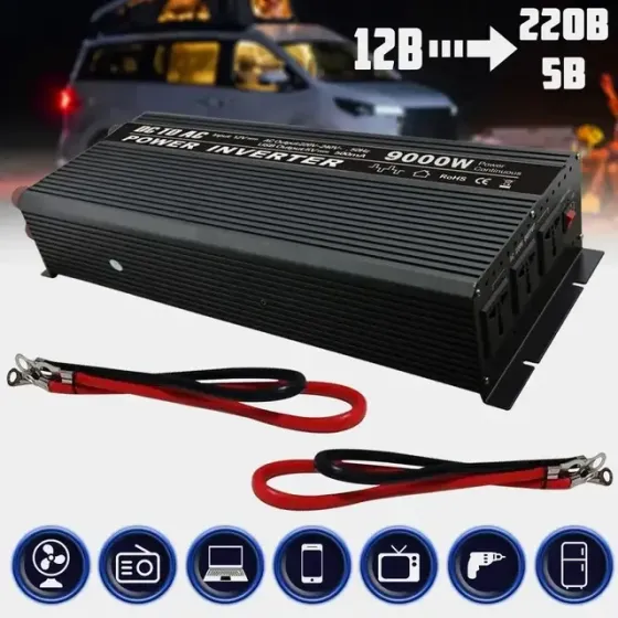 Універсальний потужний Перетворювач 9000W 12V UN-3063 (work 4000W) в автомобіль Київ