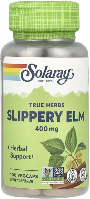 Скользкий Вяз Solaray Slippery Elm Bark 400mg 100 вег капс Киев - изображение 1