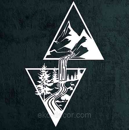 Декоративное настенное Панно «Водопад» Декор на стену 90*60 см, Белый Киев