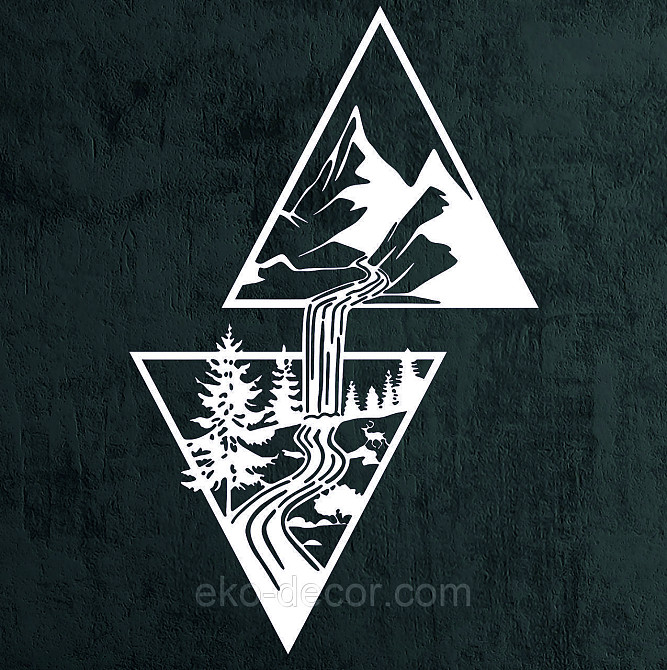 Декоративное настенное Панно «Водопад» Декор на стену 90*60 см, Белый Киев - изображение 3