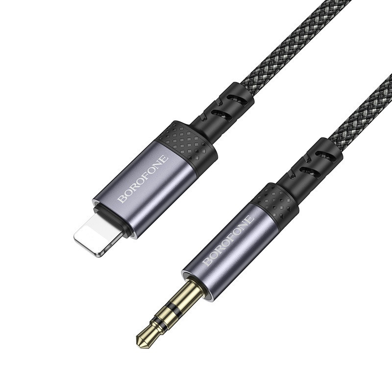Аудиокабель BOROFONE BL24 iP to 3.5mm male, nylon braid, 1m, Metal Grey Одесса - изображение 7