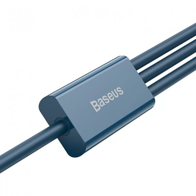 Кабель Baseus 3в1 Fast Charging MicroUSB+TypeC+Lightning 3.5A CAMLTYS-03 (Блакитний, 1.5м) Миколаїв - фото 4