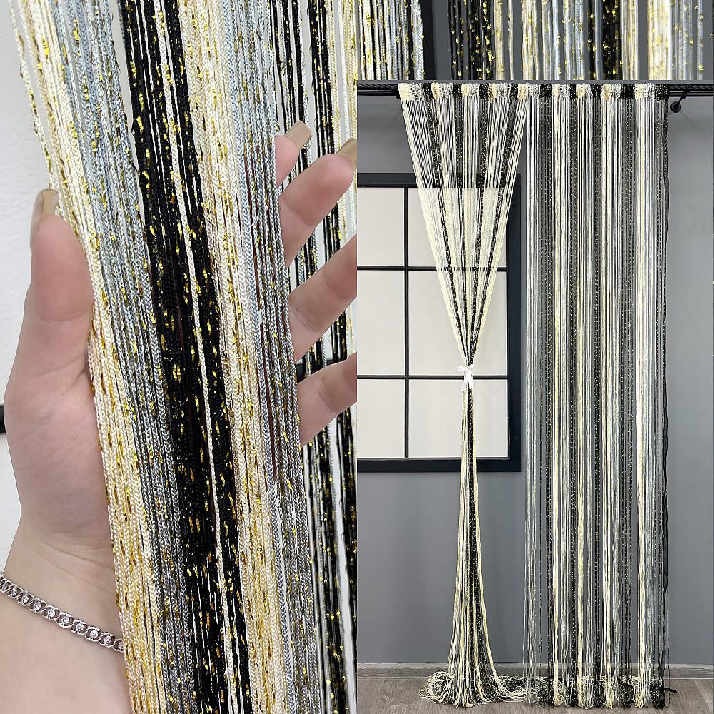 Штори-нитки з люрексом Молочний з сірим і чорним 300х300см 1 шт (61-120) Київ - фото 1