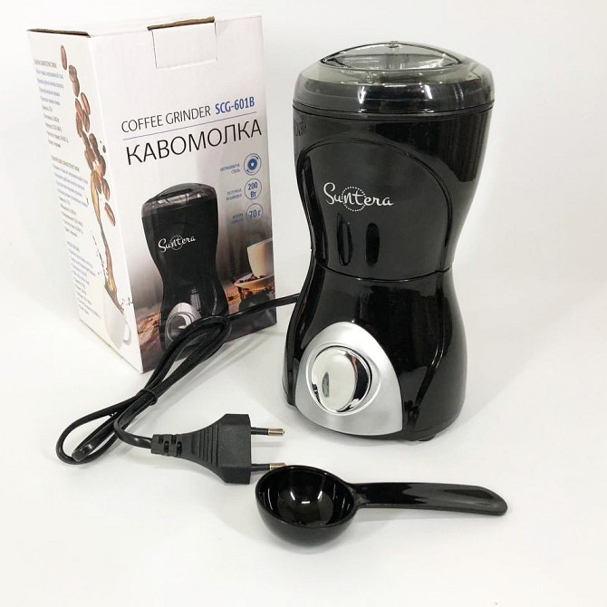 Апарат для измельчения кофе Suntera SCG-601B 200 Вт, Мощная кофемолка для зерен и специй IK-24 Львов - изображение 2