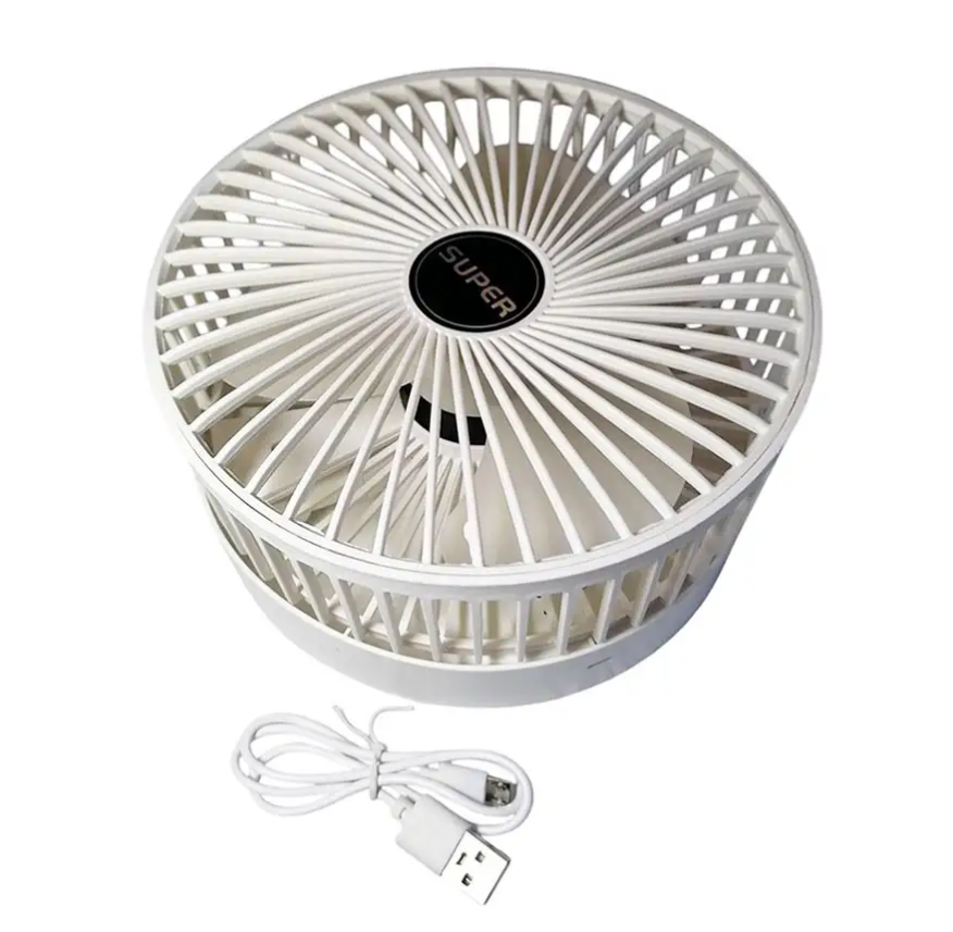 Мінівентилятор складаний 10041 з USB-зарядкою, білий Винница - изображение 2