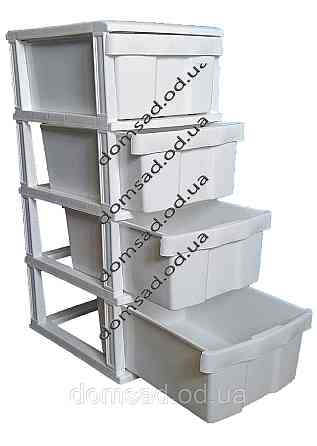 Комод пластиковый Жасмин белый 4 ящика 48х38х88 Одесса