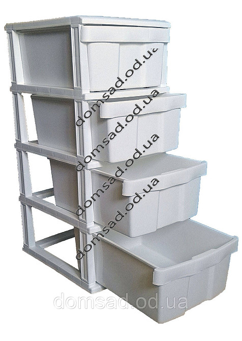 Комод пластиковий Жасмин білий 4 ящики 48х38х88 Одеса - фото 1