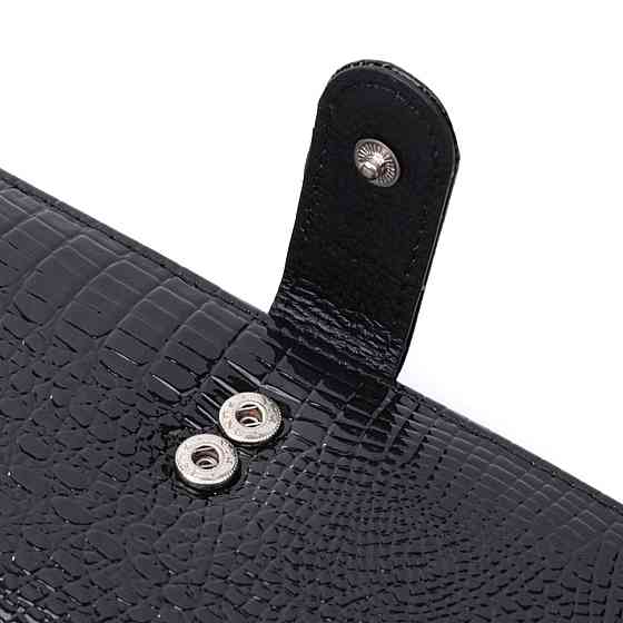 Лакированный кожаный кошелек с блоком для кредитных карт ST Leather 22683 Черный Киев