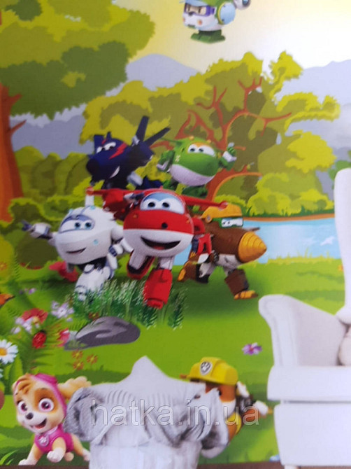 Шпалери вінілові на флізелін дитячі тварини птахи, метелики рослини Київ - фото 3