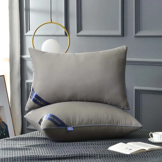 Подушка гипоаллергенная Hilton 74×48 см серая . Гостиничное качество для дома и гостиниц, 700 г,100% полиэстер Каменец-Подольский