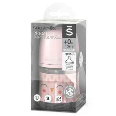 Пляшечка для годування Suavinex Bonhomia, повільний потік, 150 мл, рожева (307831) Вінниця