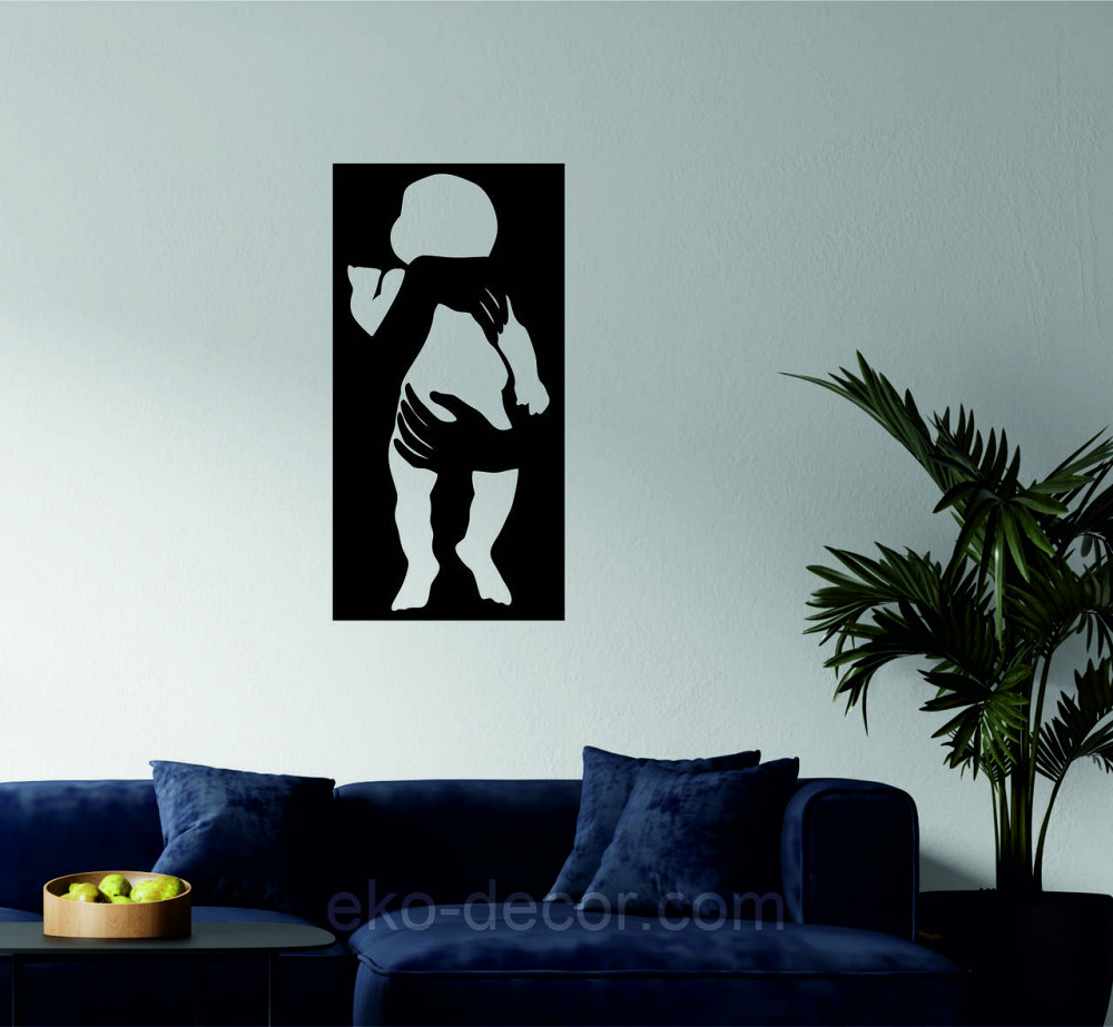 Декоративное настенное Панно «Дитя», Декор на стену 70*35 см, Черный Киев - изображение 2