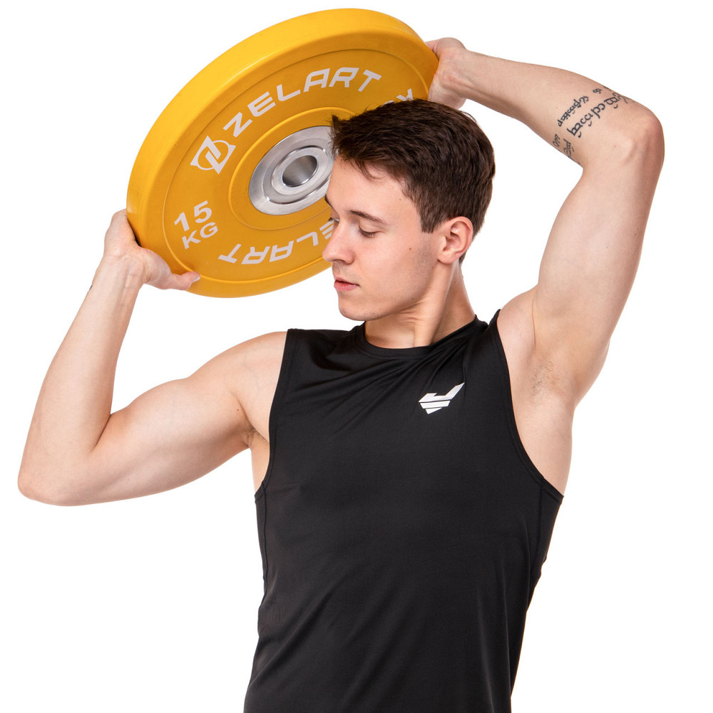 Блин (диск) бамперный для кроссфита резиновый 15 кг d-52мм Zelart-7798-15 Киев - изображение 7