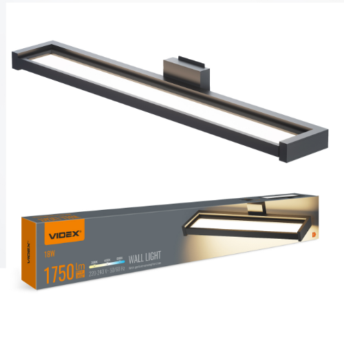 LED Світильник настінний 18 W з сенсором чорний VL-WL02-18CSB Videx Житомир - фото 2