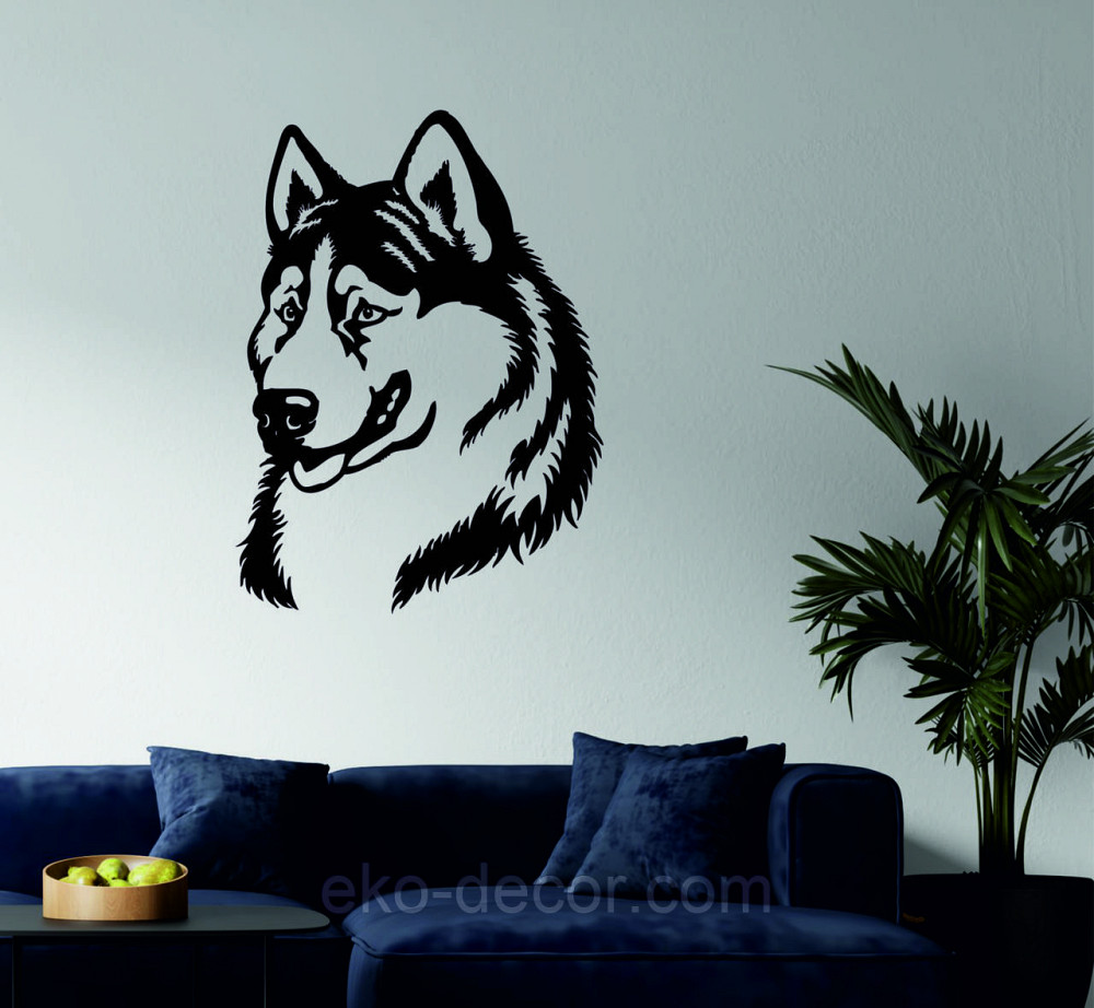 Декоративное настенное Панно «Хаски» , Декор на стену 90*66 см, Черный Киев - изображение 2