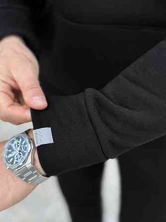 Тепле чоловіче худі на флісі з капюшоном чорне Pobedov 007 ЗИМА Київ