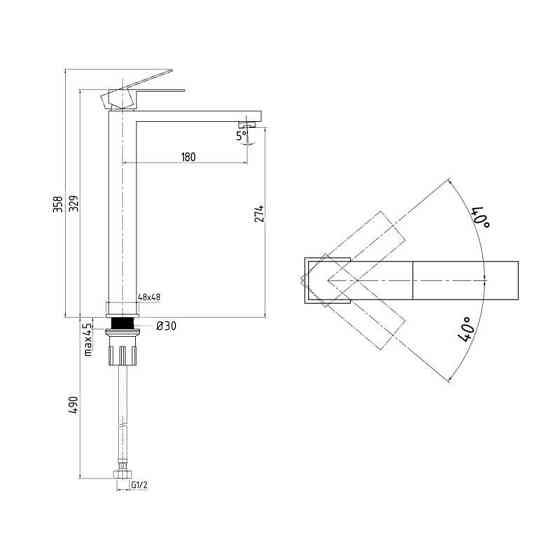 Змішувач для раковини високий Lidz Helix 001FH (k35) LDHEL001FHNKS49179 сатин Київ