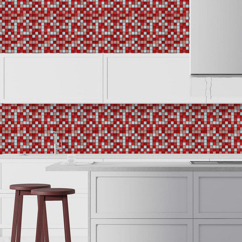 Червона скляна мозаїка для декору Київ - фото 5